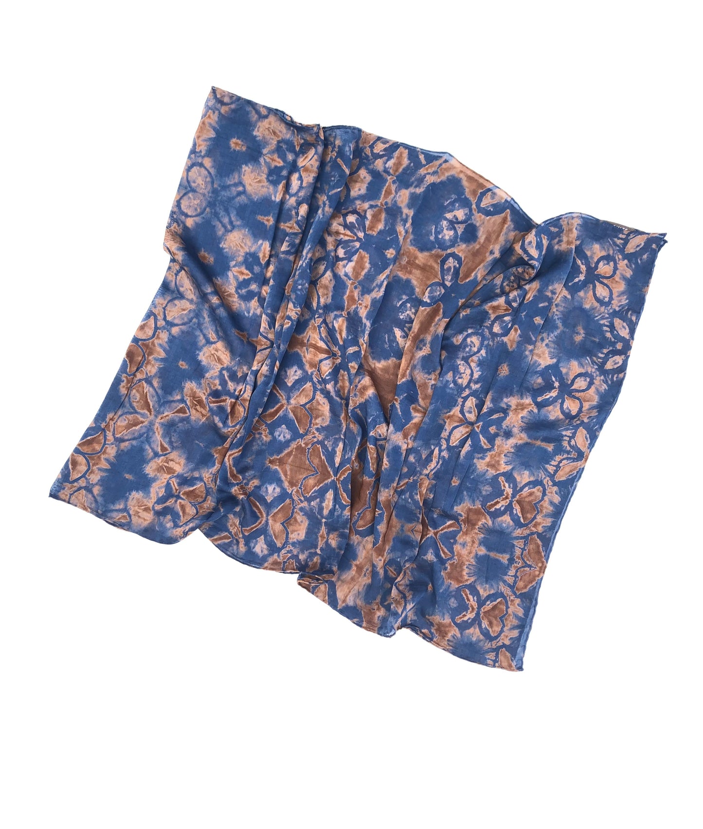 Japanese Tie Dye Scarf | Indigo Blue + Rose Clay Stars