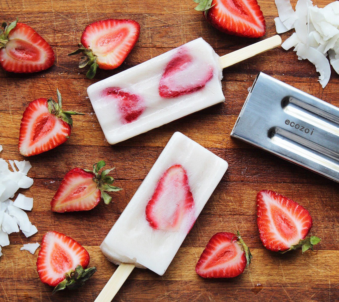 Stainless Steel Popsicle Molds, Square with Reusable Bamboo Sticks - Concordia Style Boutique