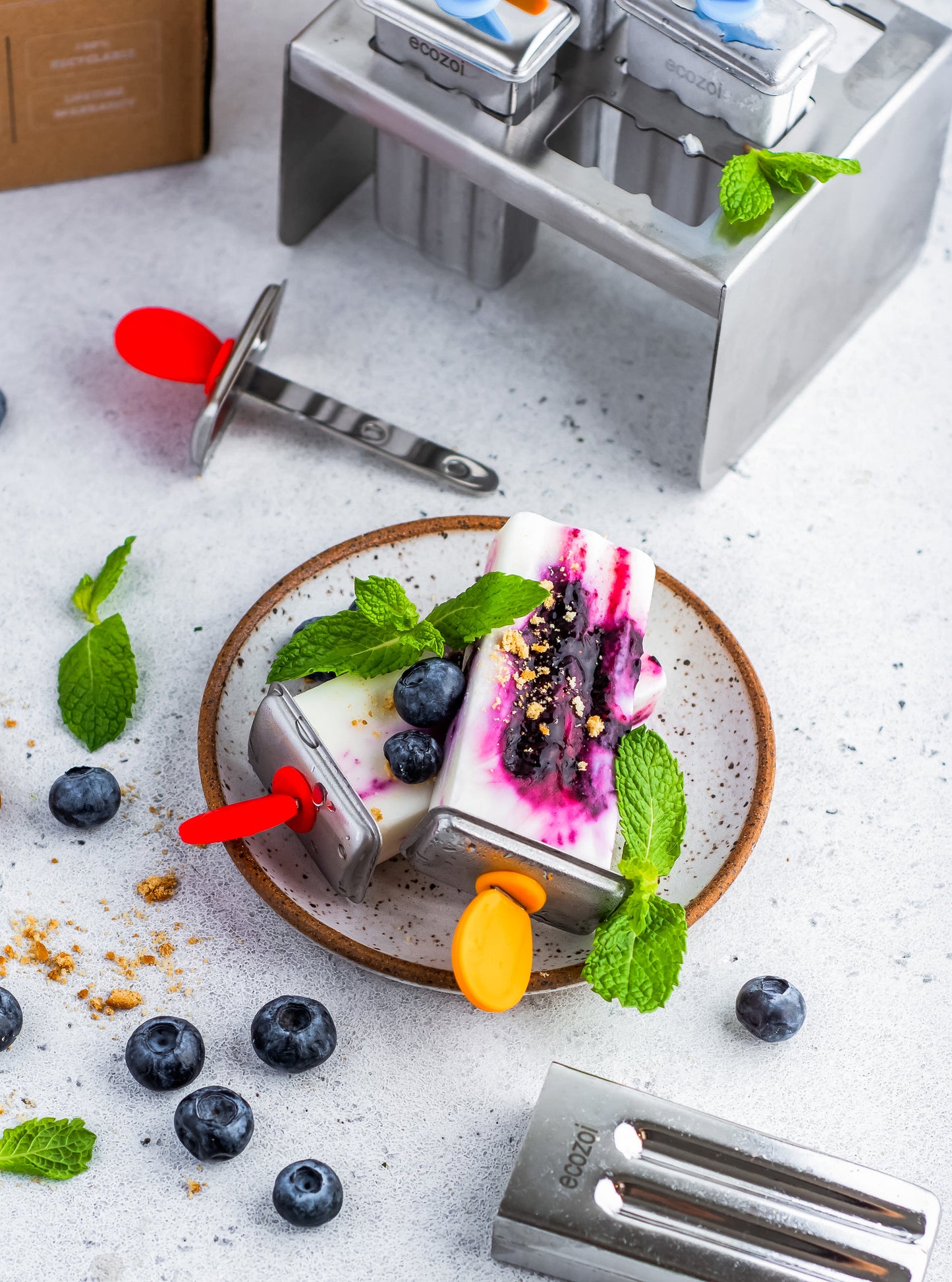 Stainless Steel Popsicle Molds, Mini Square with Stainless Steel Sticks - Concordia Style Boutique
