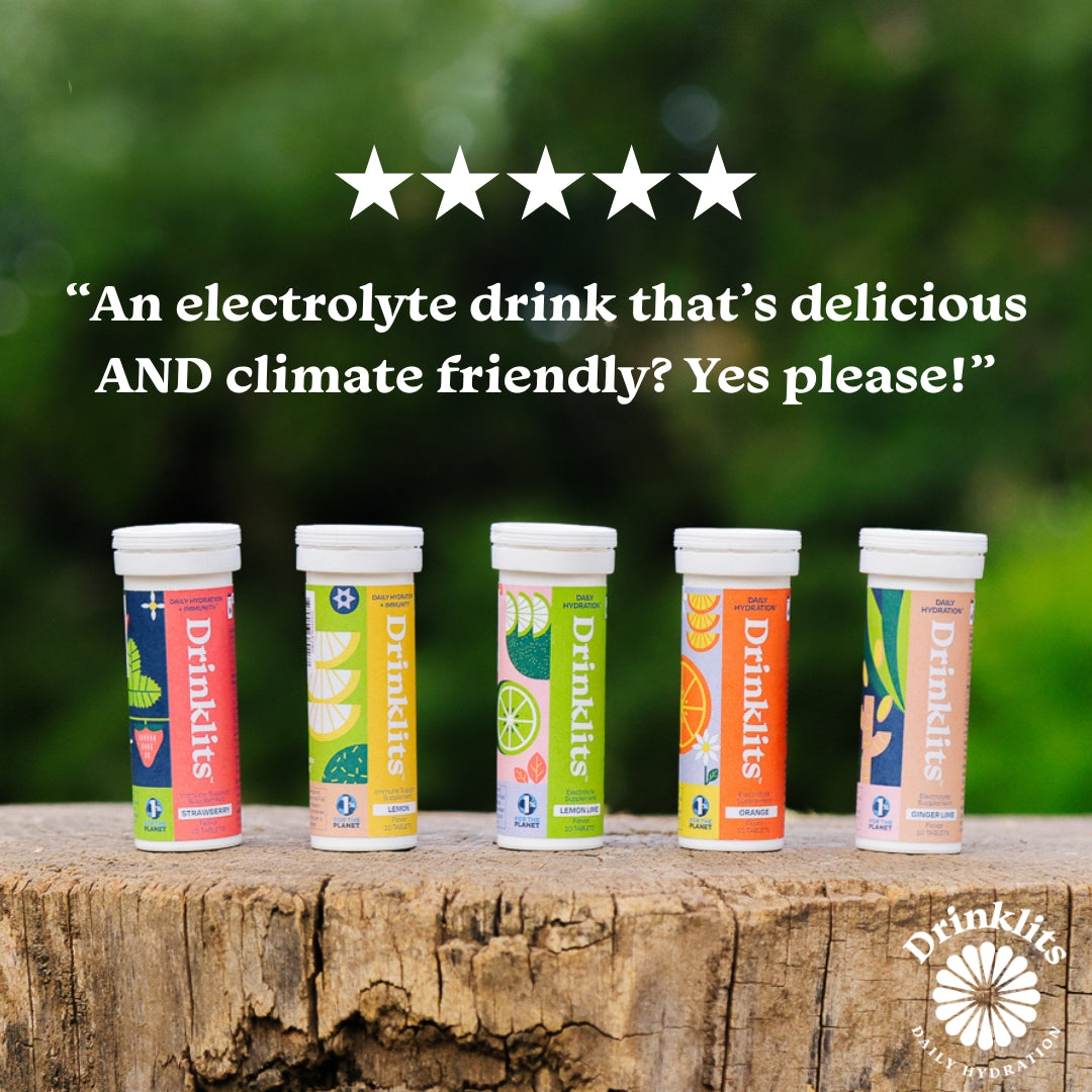 Drinklits Ginger-Lime & Orange Electrolyte Tablets (4) Tube Bundle | Daily Hydration Combo - Concordia Style Boutique