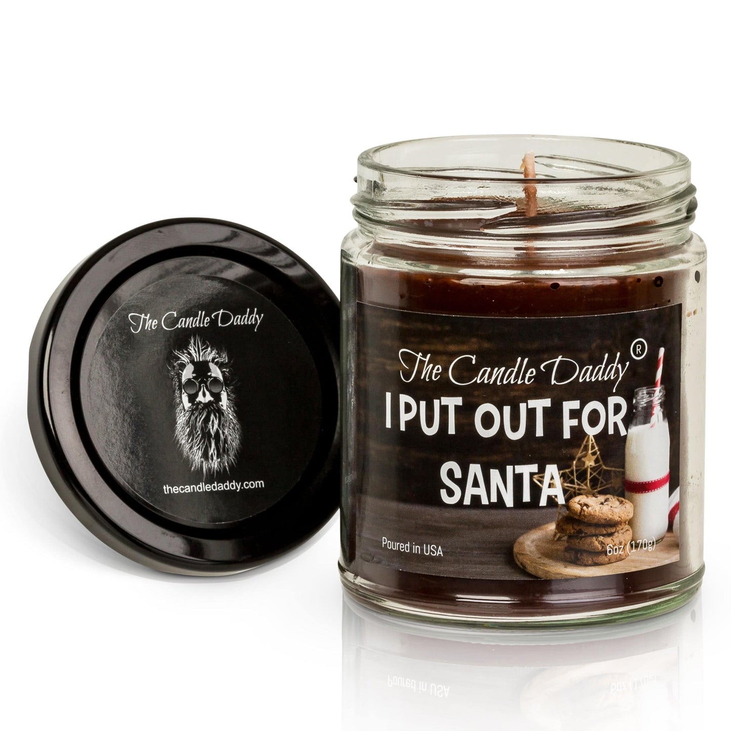 I Put Out For Santa Holiday Candle - Funny Chocolate Chip Cookie Scented Candle - Funny Holiday Candle for Christmas, New Years - Long Burn Time, Holiday Fragrance, Hand Poured in USA - 6oz