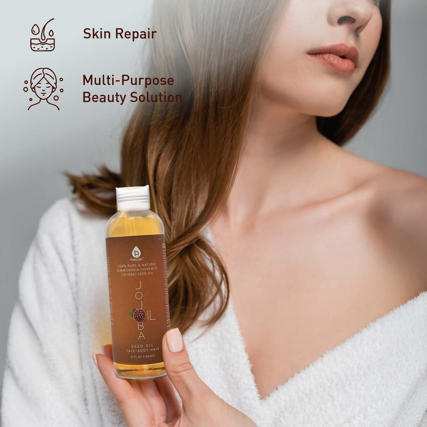 Pursonic Essential Oils & Skin Care Mega Bundle – 100% Pure Golden Jojoba Oil, Rosehip Oil, Sweet Almond Oil, Fractionated Coconut Oil, and Castor Oil - Concordia Style Boutique