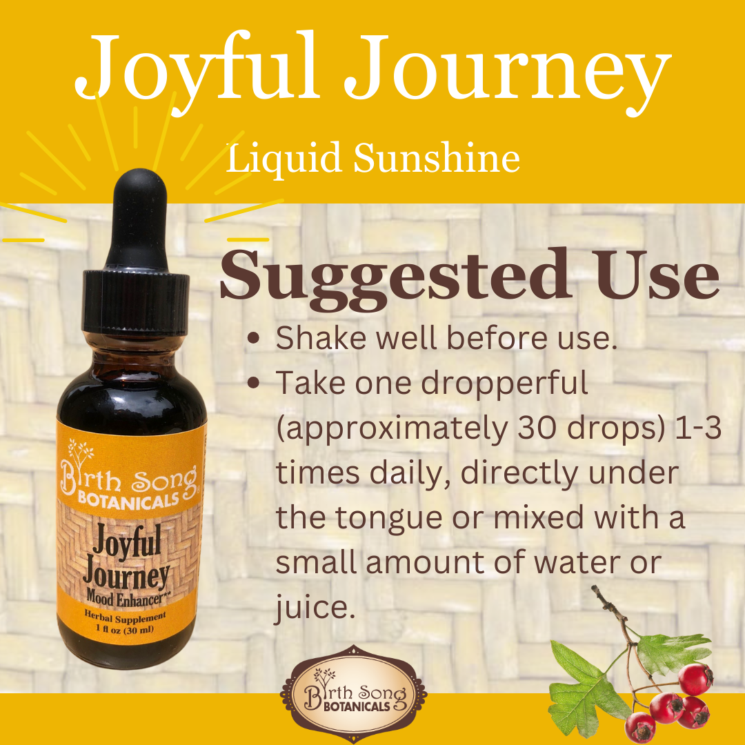 Joyful Journey Herbal Tincture: A Mood Support Supplement to Promote a Positive Out Look* with St. John's Wort, Hawthorn and Lemon Balm 1 oz. - Concordia Style Boutique