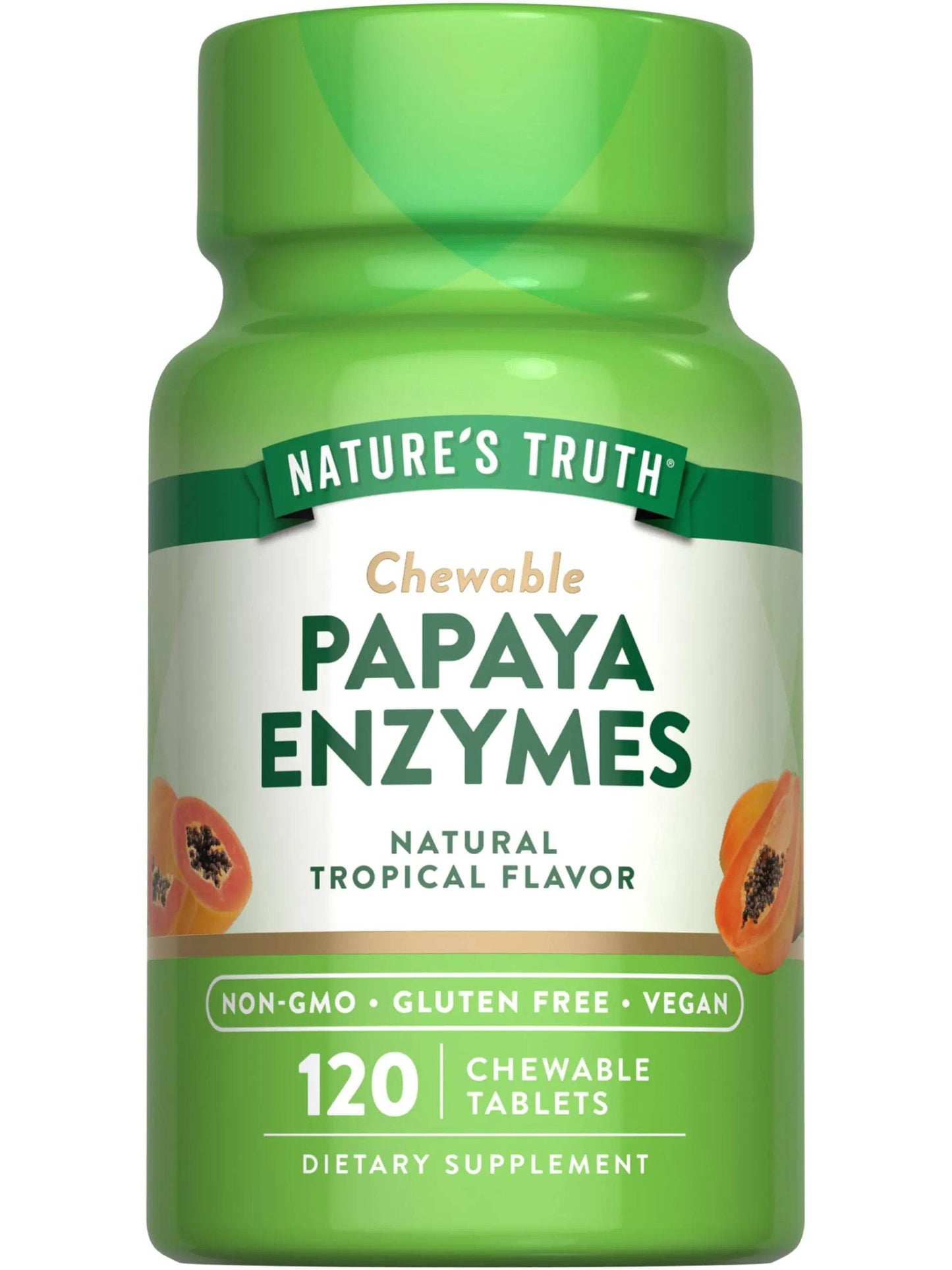 Papaya Enzyme Chewable Tablets | 120 Count | Vegan Non-GMO & Gluten Free Supplement for Digestion | Natural Tropical Flavor - Concordia Style Boutique