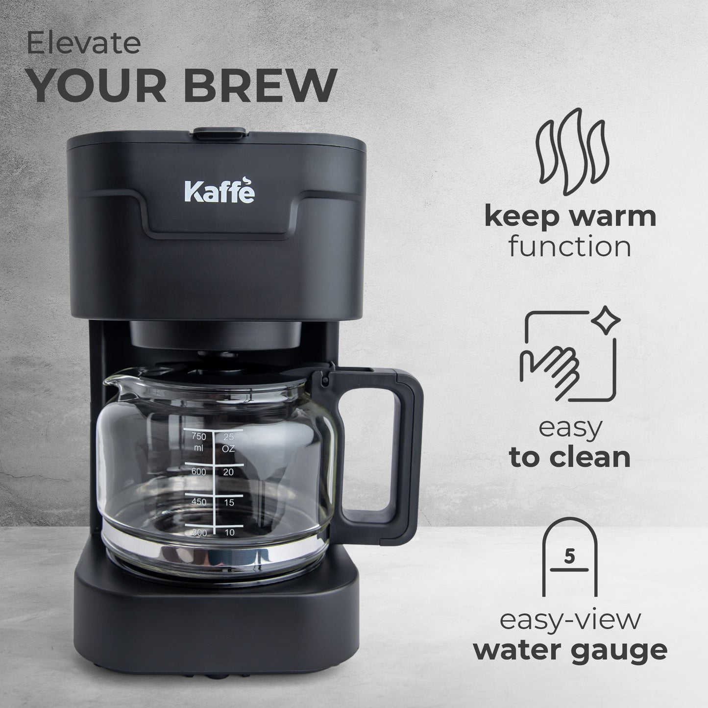 Coffee Maker (5-Cup) w/ Scoop, KFCM01