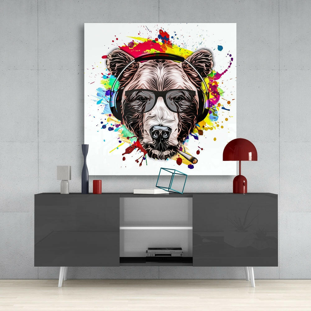 Bear Glass Wall Art
