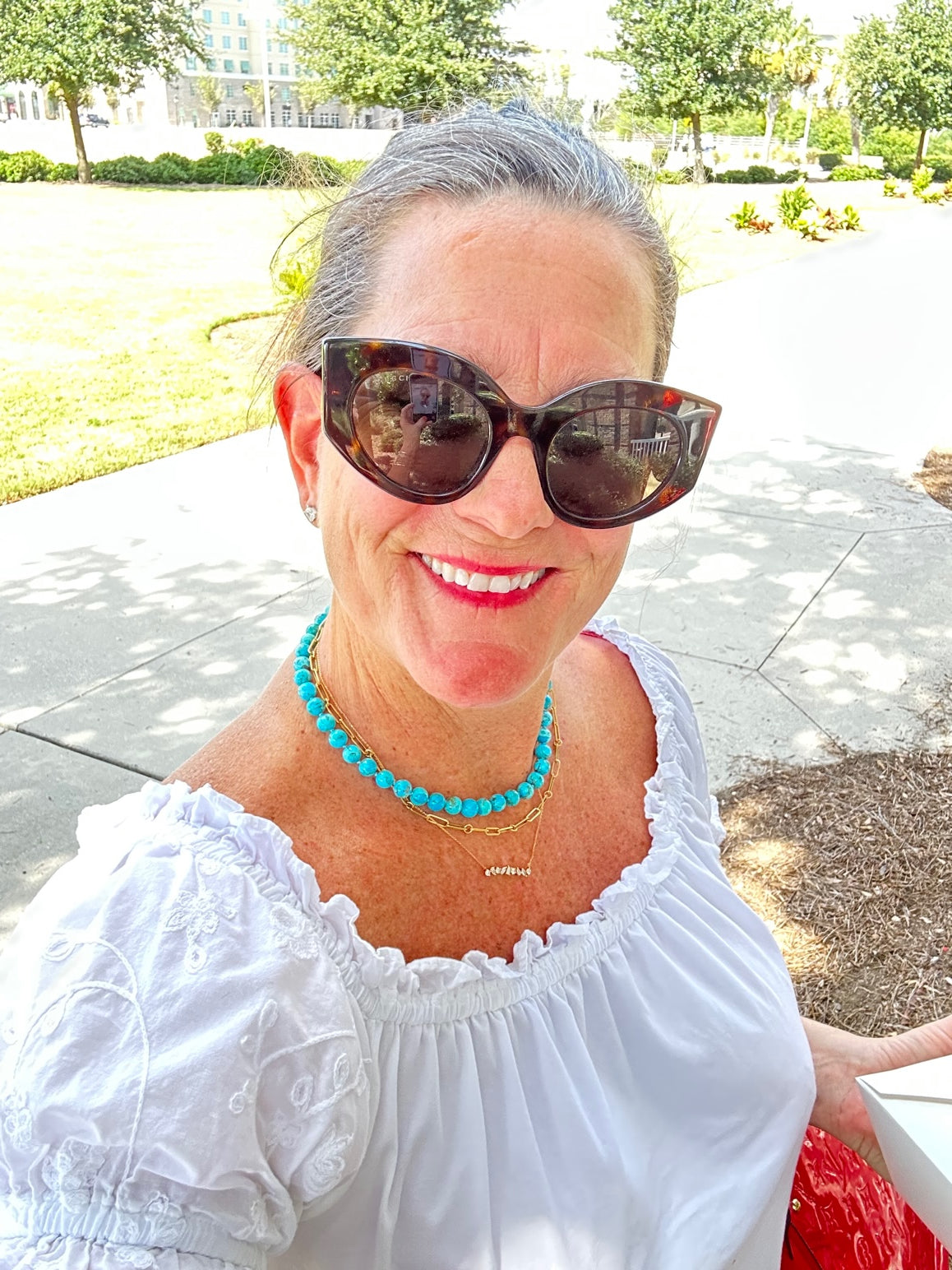 14K Gold Kingman Turquoise Necklace