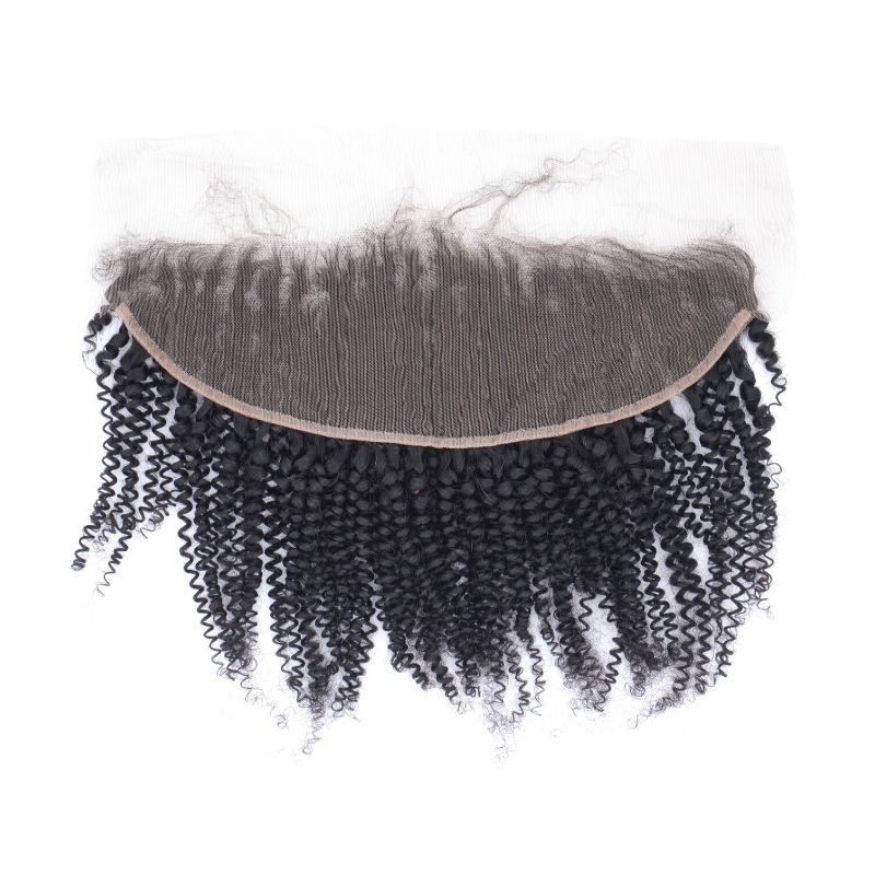 Afro Kinky Curly 13x4 Transparent Lace Human Hair Frontal