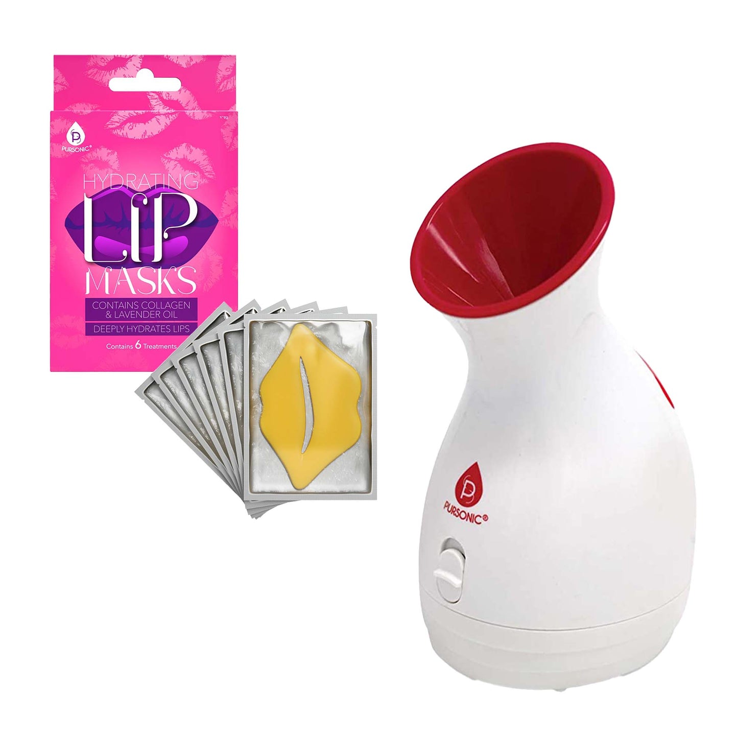 Pursonic Spa-Ready Skincare Bundle: Facial Steamer & Hydrating Lip Masks (Pack of 6) - Concordia Style Boutique