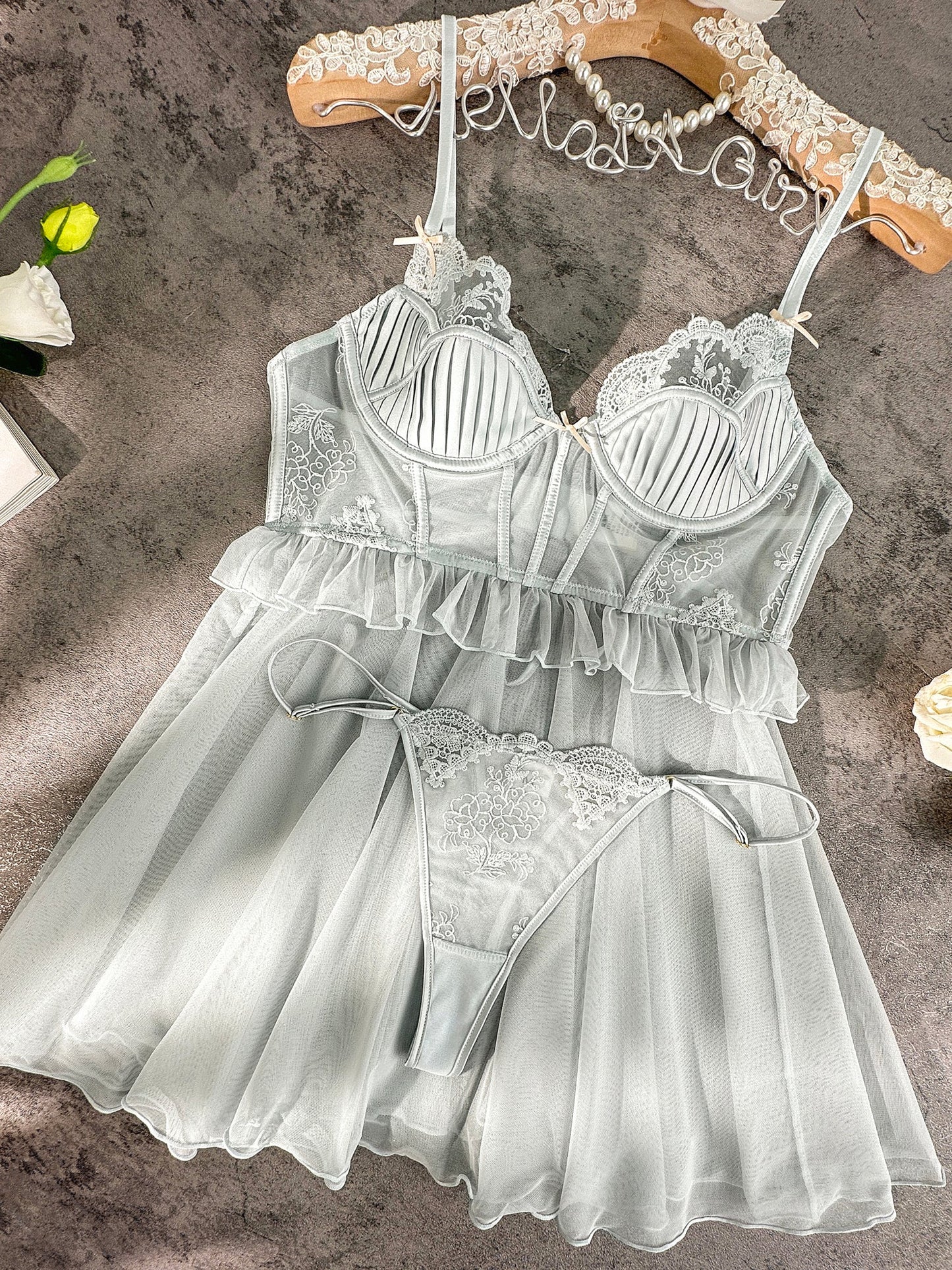 Elegant Embroidered Lace Slip Dress - Concordia Style Boutique