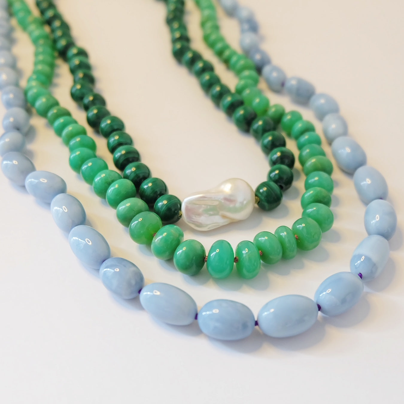 Malachite Pearl Necklace