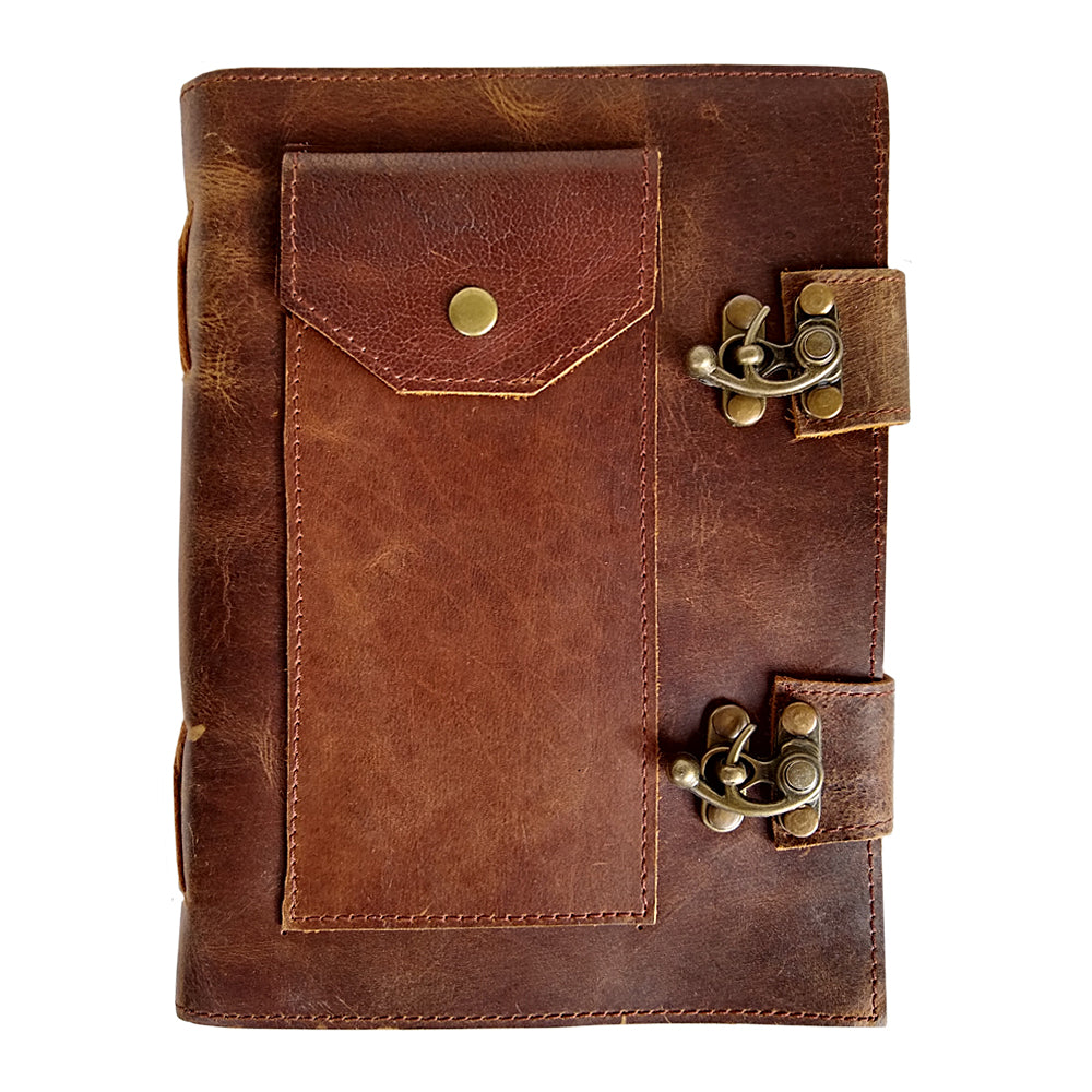 Soft Leather Journal with Two Latch Closures - Concordia Style Boutique
