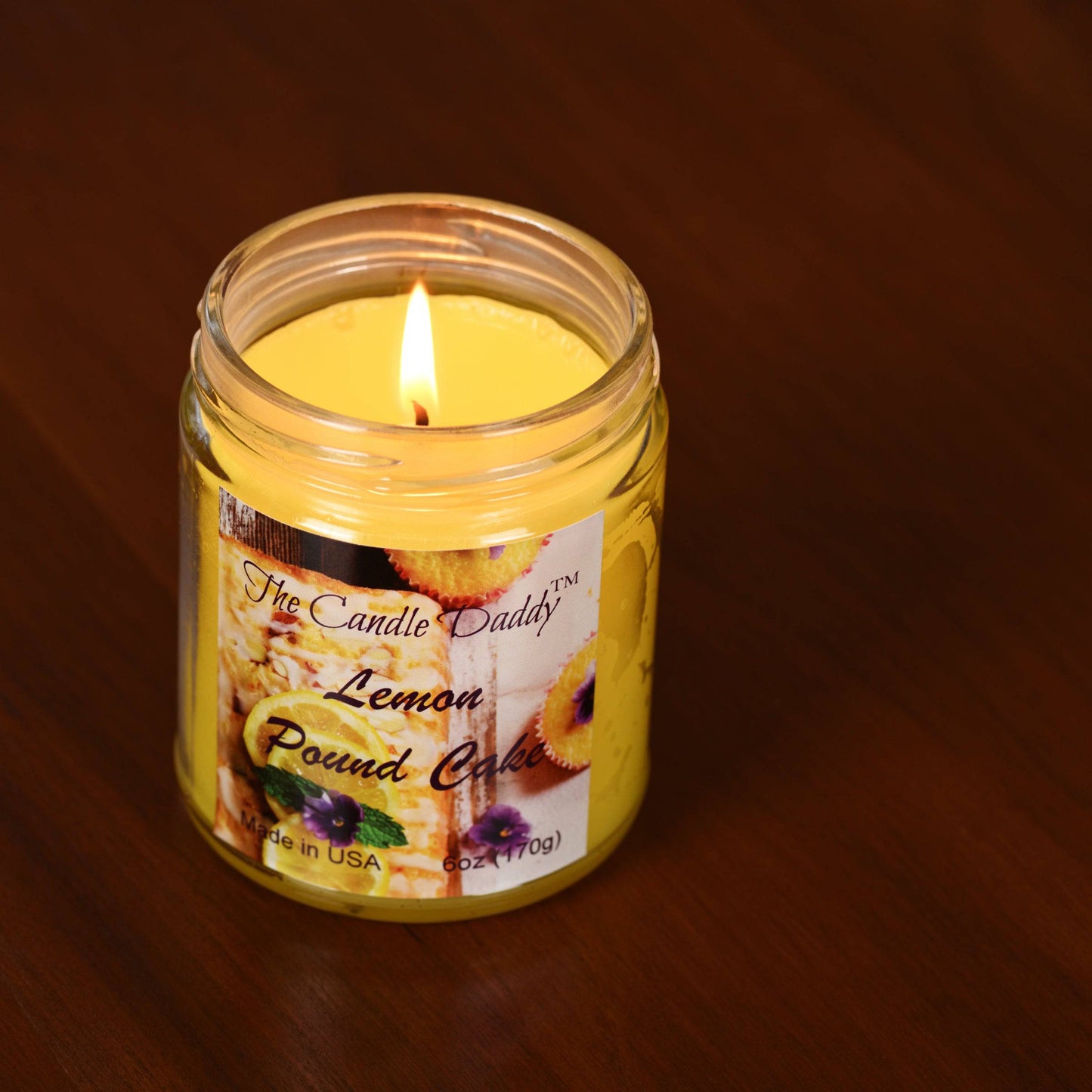 Lemon Pound Cake - Sweet Lemon Scented 6oz Jar Candle - The Candle Daddy -
