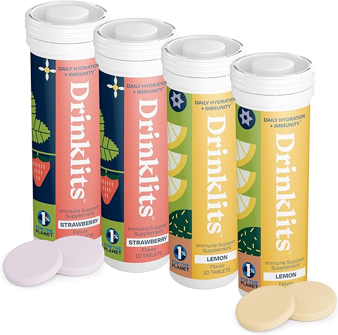 Strawberry & Lemon Daily Immune Support Tablets (4) Tube Bundle - Concordia Style Boutique