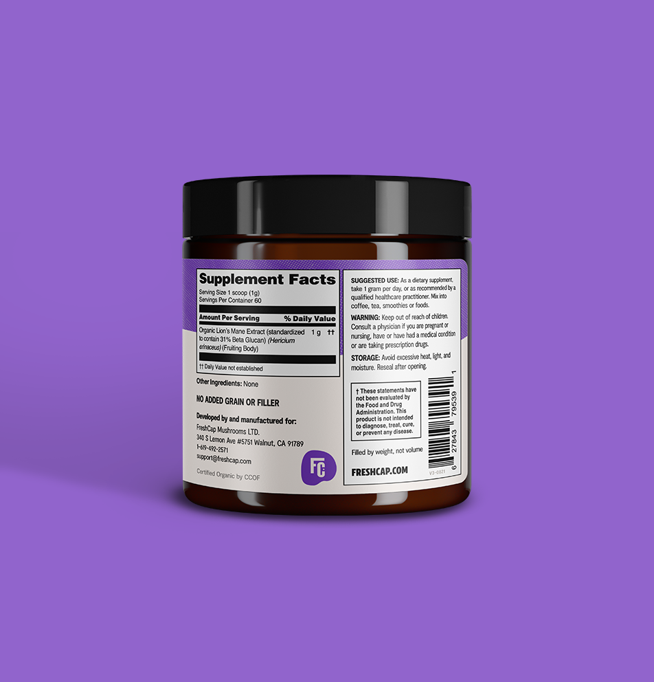 Lion's Mane Mushroom Extract Powder - Concordia Style Boutique