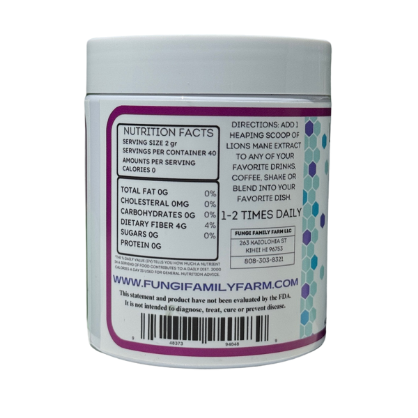 Lions Mane Powder Extract 100gr 30 Day Supply