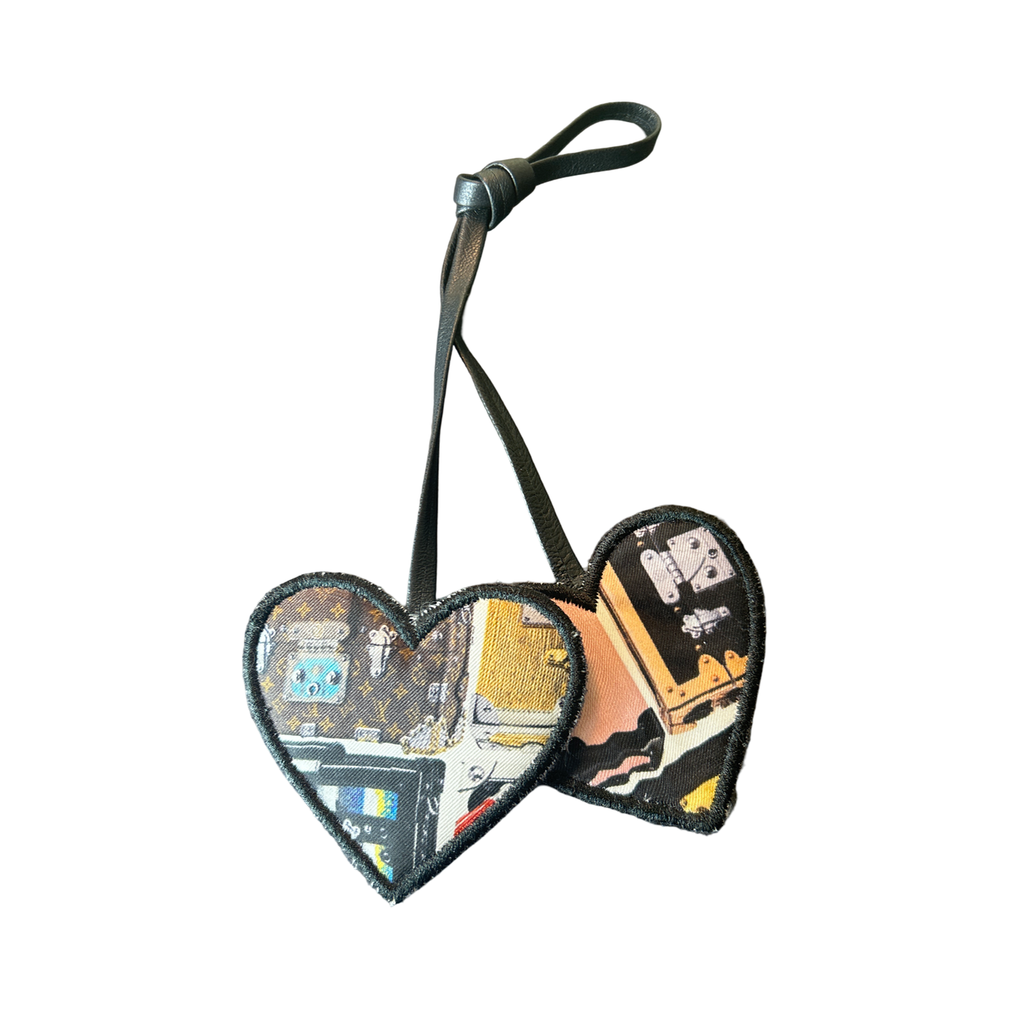 Petite Malle Scarf Double Heart Bag Charm