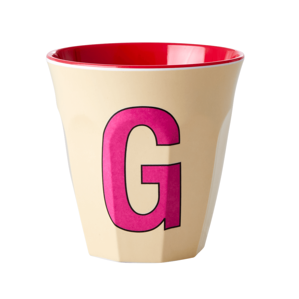 Melamine Cup - Medium with Alphabet in Pinkish Colors | Letter G