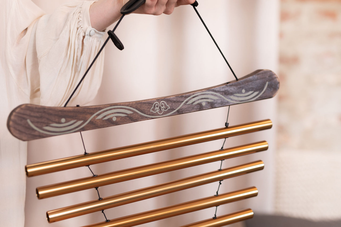 35" Meditation Flow Chime, 440 Hz, 10 Notes, D Major, Bronze