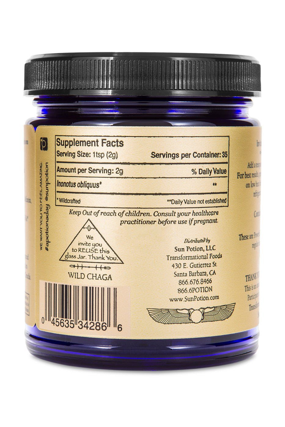 Chaga Mushroom Powder (Wildcrafted) - Concordia Style Boutique