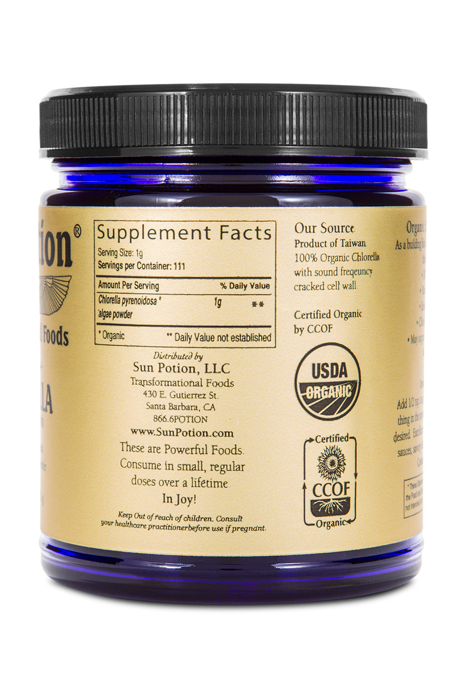 Chlorella Powder (Organic, Sound Processed) - Concordia Style Boutique