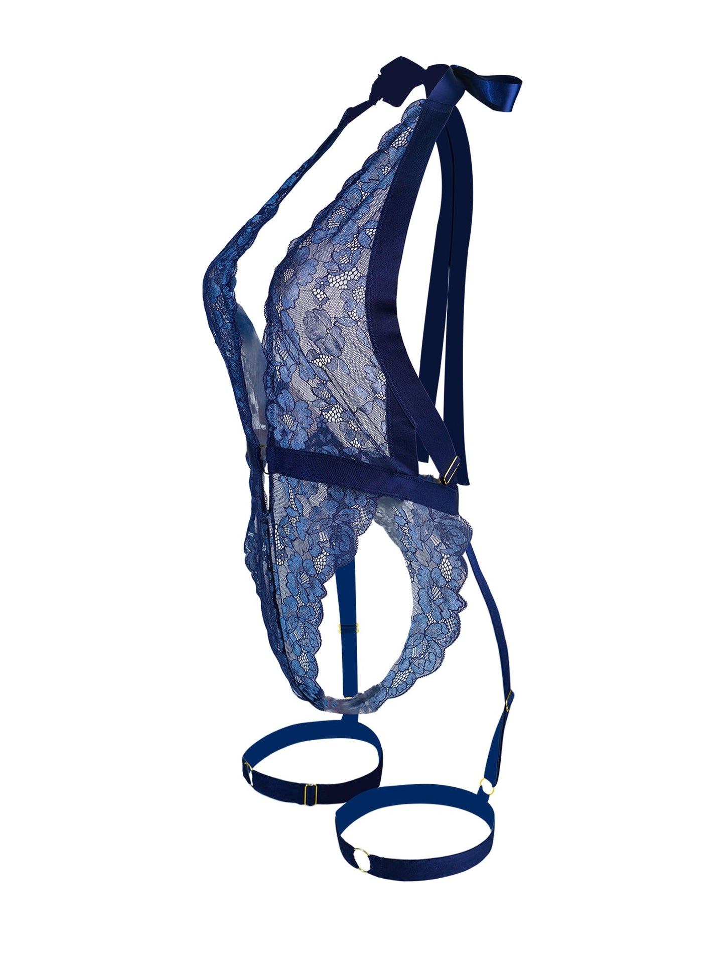 Blue Sexy Lace Suspenders Shapewear - Concordia Style Boutique