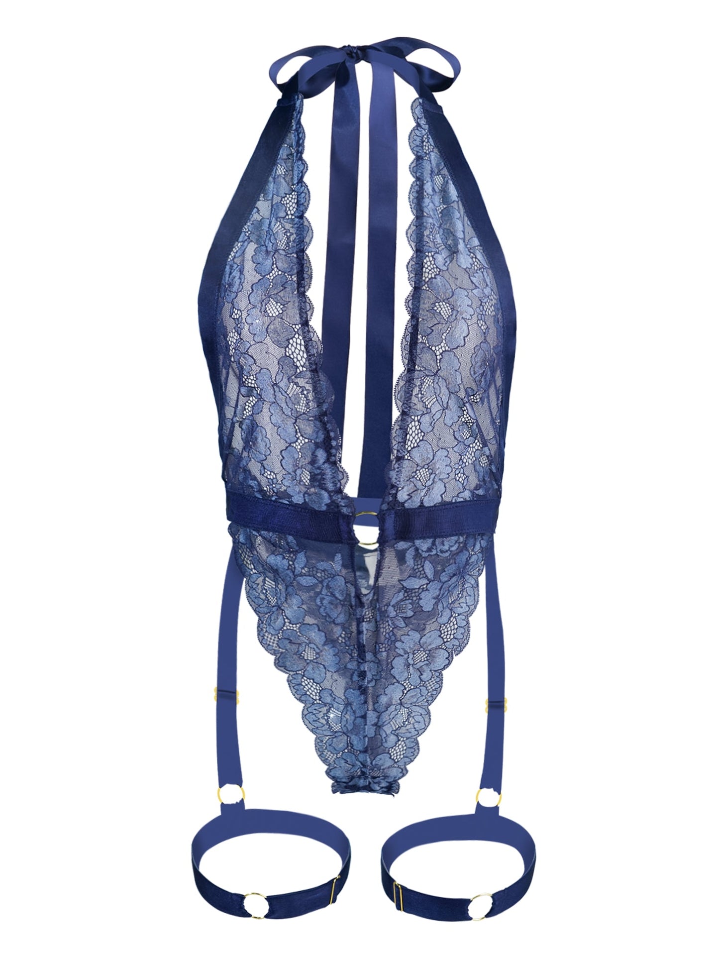 Blue Sexy Lace Suspenders Shapewear - Concordia Style Boutique