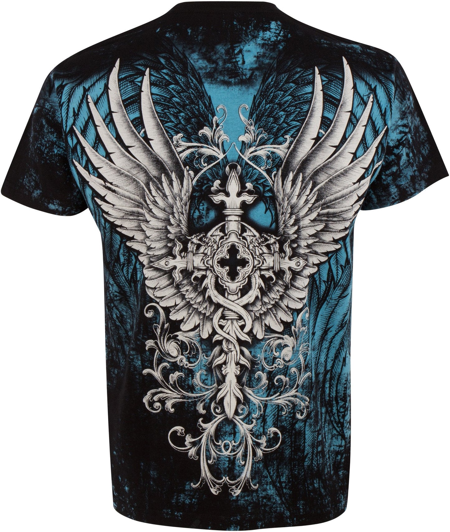 Sakkas Great Guardian Metallic Embossed Mens Fashion T-Shirt - Concordia Style Boutique