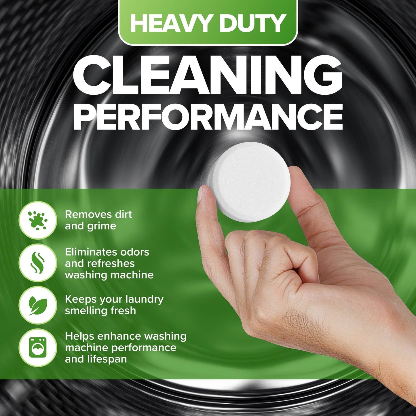 Washing Machine Cleaner Descaler Tablets - Heavy Duty Deep Cleaning for Front Load or Top Load Washer, 6 Pack - Concordia Style Boutique