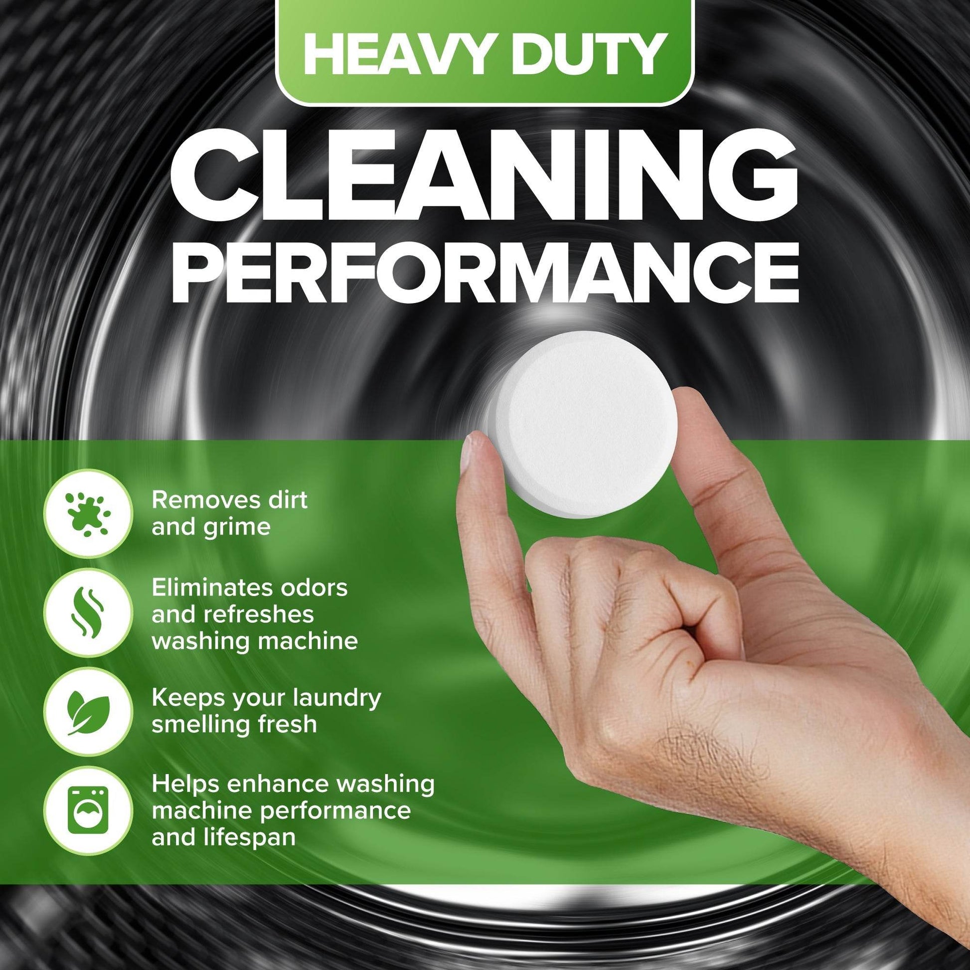 Washing Machine Cleaner Descaler Tablets - Heavy Duty Deep Cleaning for Front Load or Top Load Washer, 6 Pack - Concordia Style Boutique