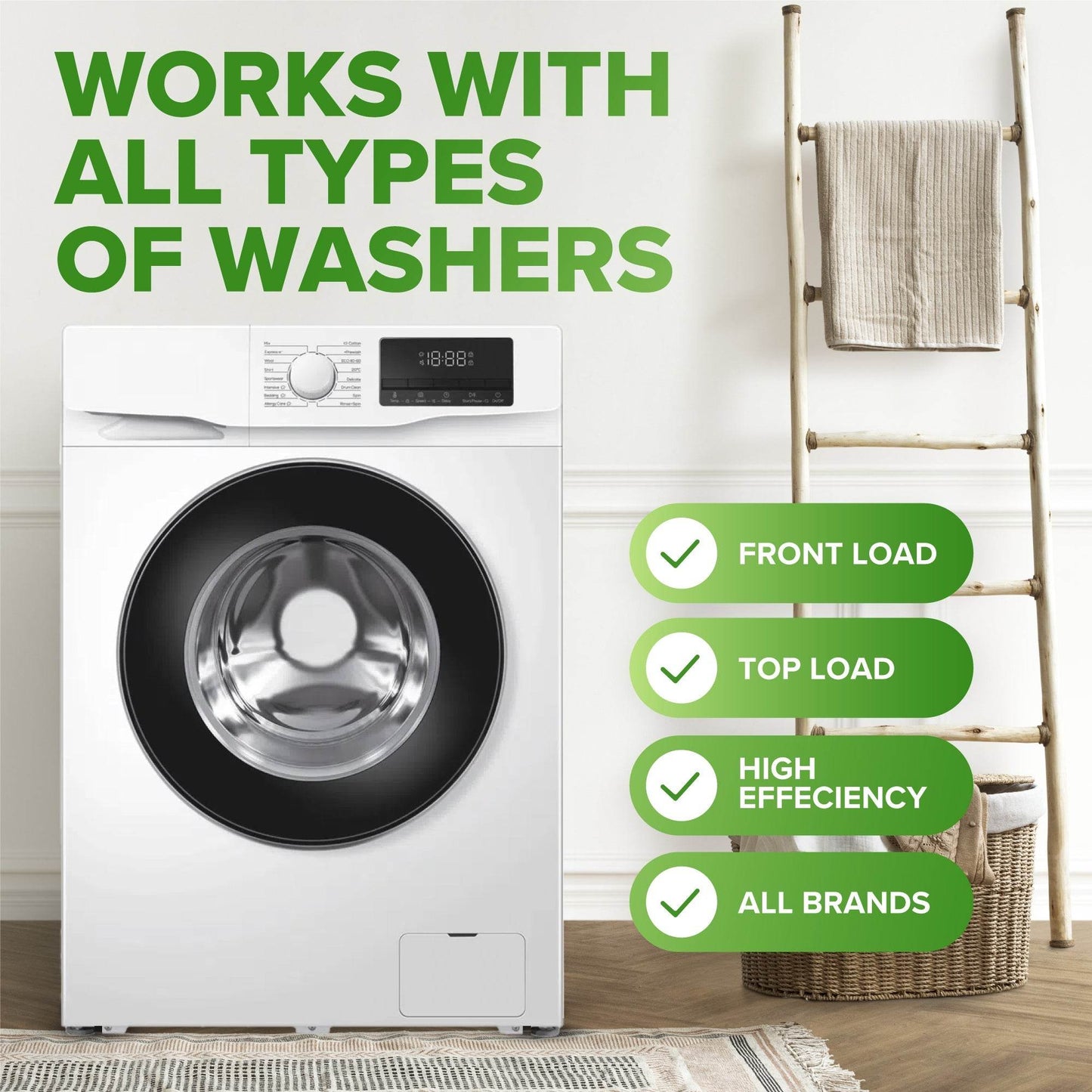 Washing Machine Cleaner Descaler Tablets - Heavy Duty Deep Cleaning for Front Load or Top Load Washer, 6 Pack - Concordia Style Boutique