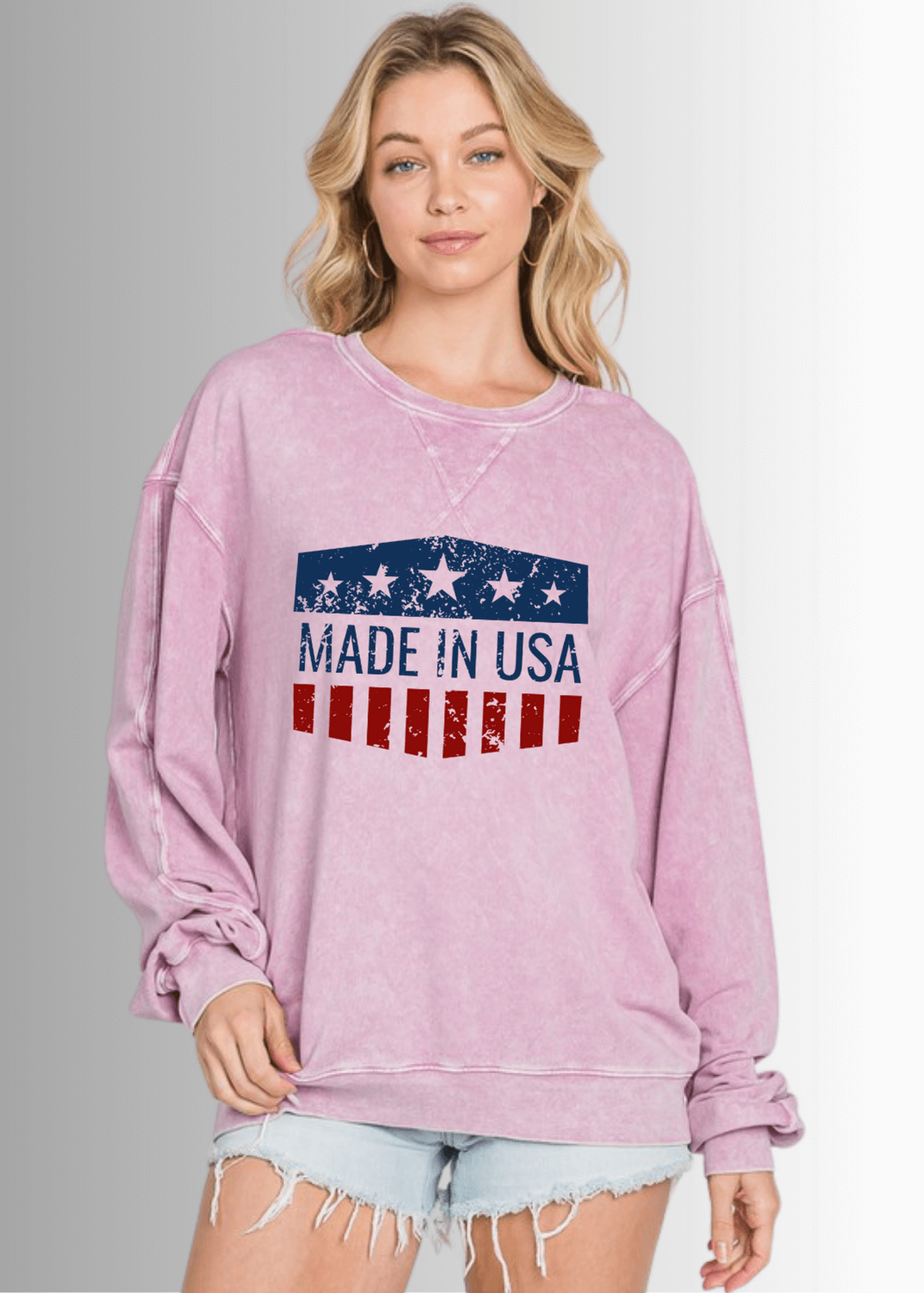 Made in USA Graphic All American Oversized Sweatshirt - Concordia Style Boutique