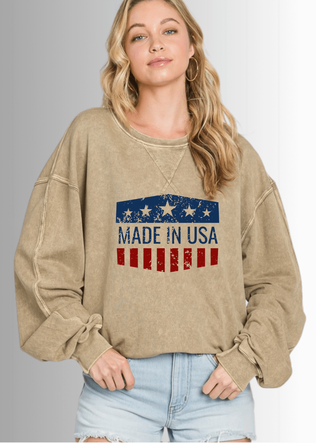 Made in USA Graphic All American Oversized Sweatshirt - Concordia Style Boutique