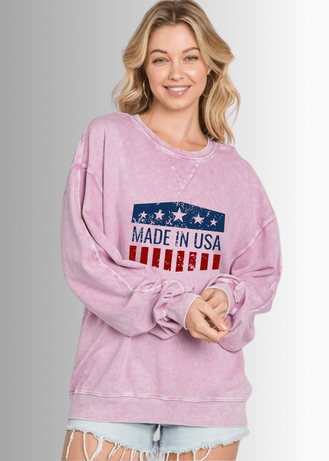 Made in USA Graphic All American Oversized Sweatshirt - Concordia Style Boutique