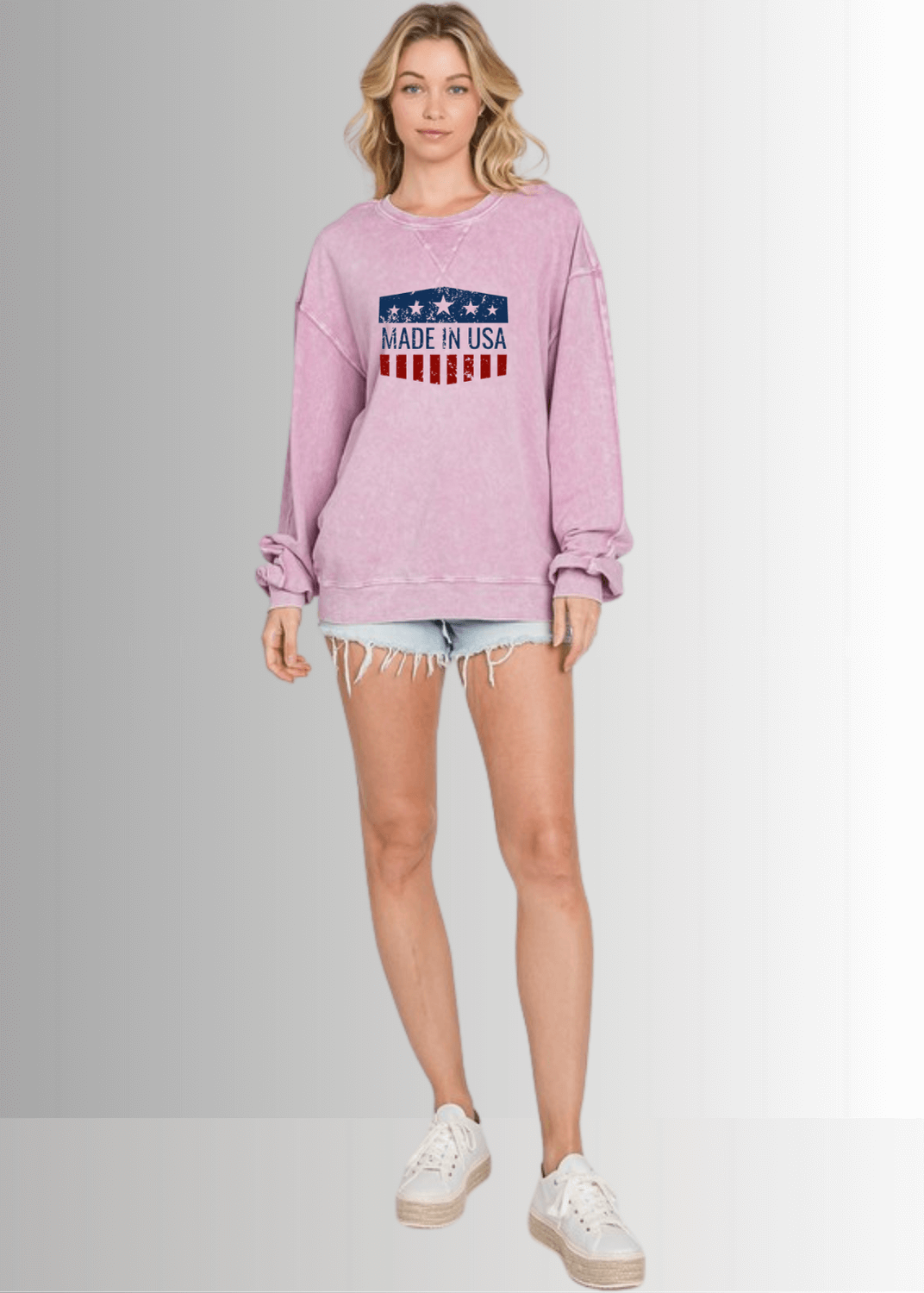 Made in USA Graphic All American Oversized Sweatshirt - Concordia Style Boutique