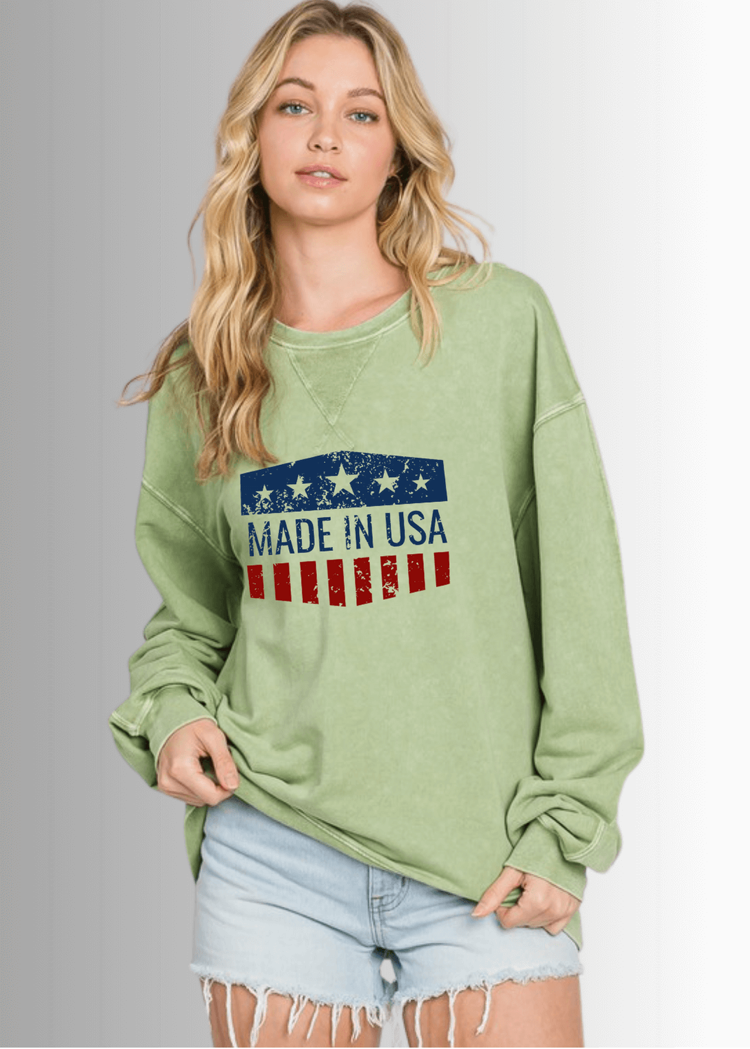 Made in USA Graphic All American Oversized Sweatshirt - Concordia Style Boutique
