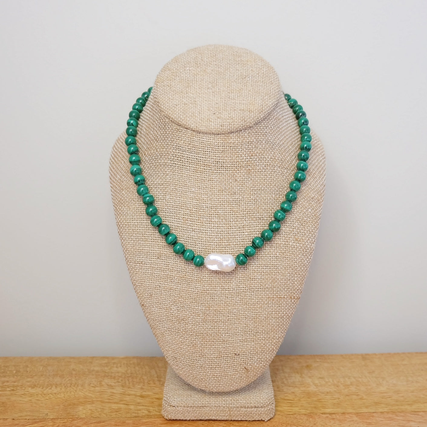 Malachite Pearl Necklace