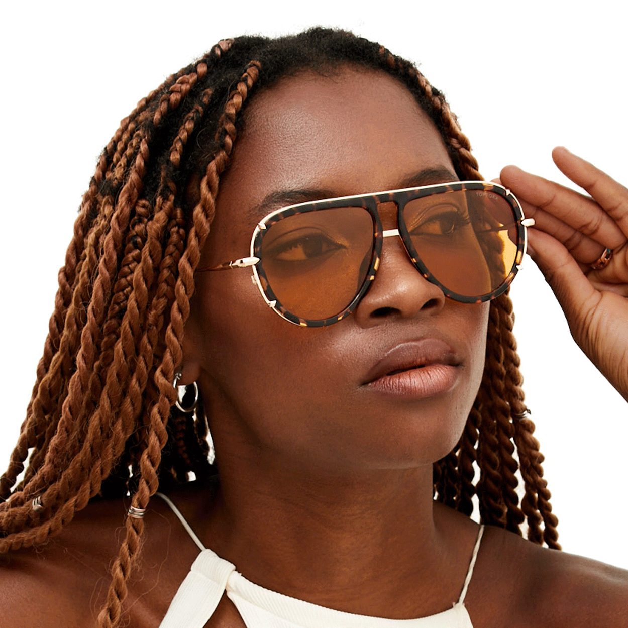 Ivy Luxe - Yellow Tangle-Free Round Aviator Sunglasses - Concordia Style Boutique