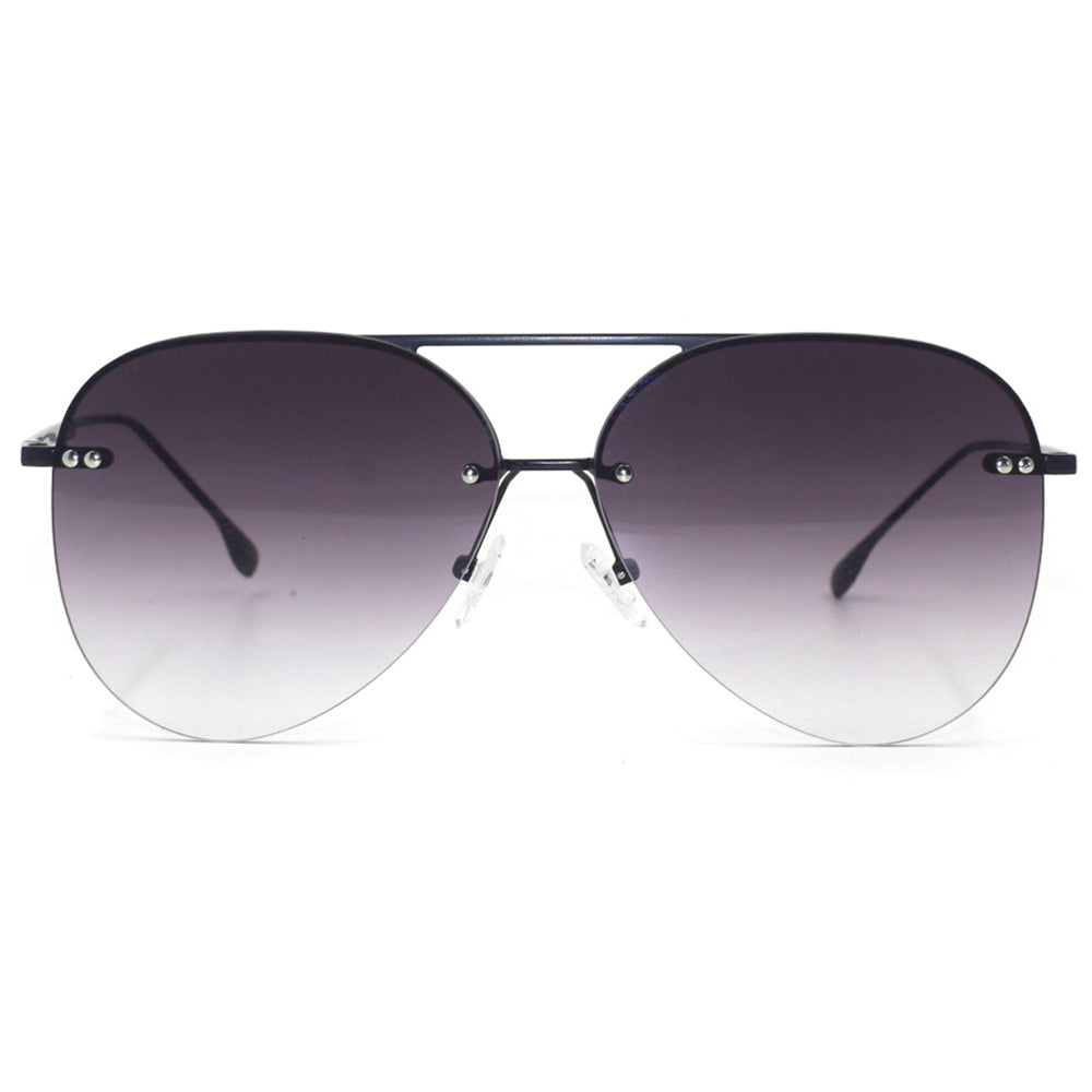 Megan 2 - Faded Black Metal Aviator Sunglasses - Concordia Style Boutique