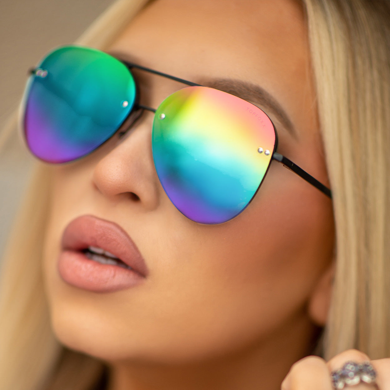 Smaller Megan 2 - Pride Aviator Sunglasses - Concordia Style Boutique