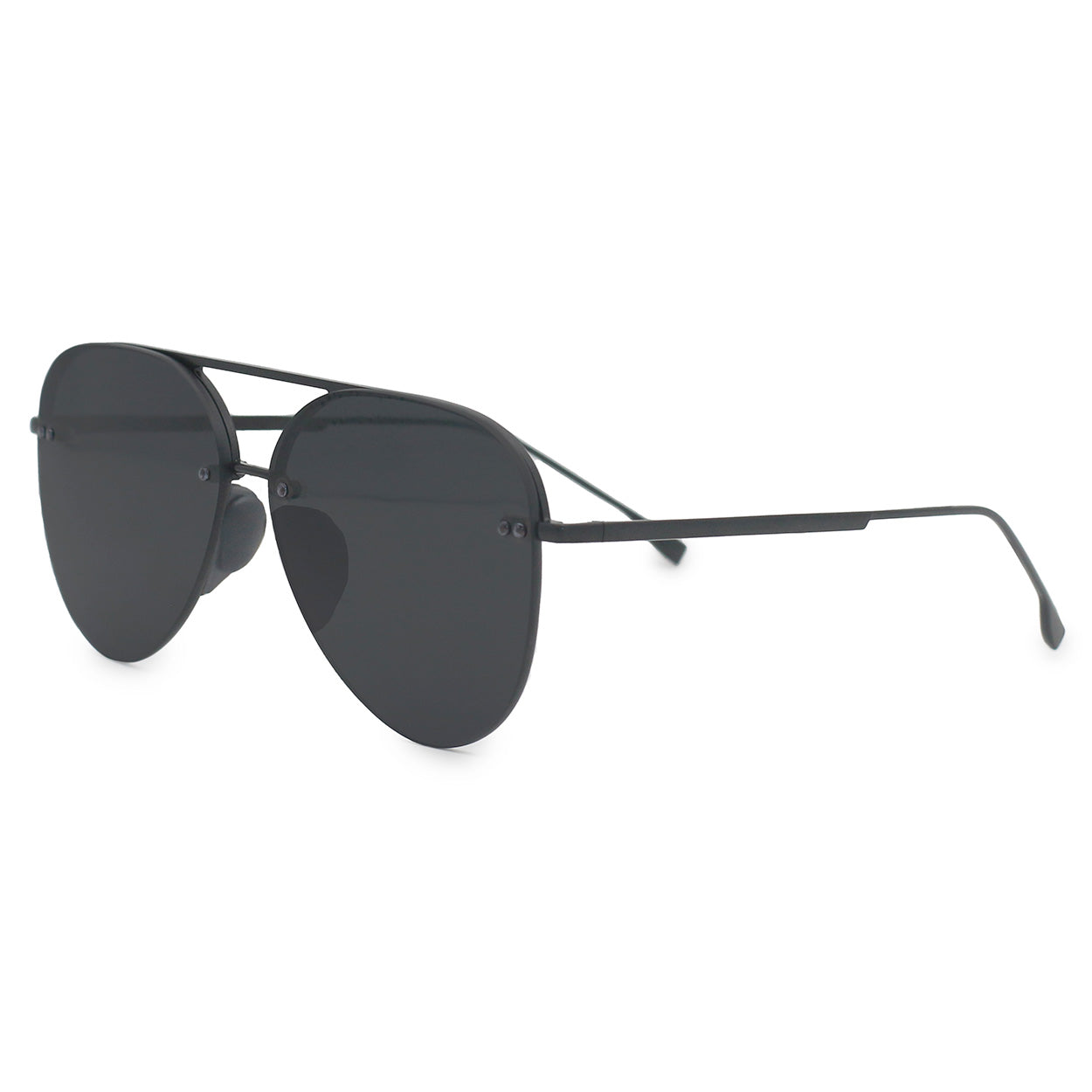 Smaller Megan 2 Jet Black- Tangle Free Aviator Sunglasses - Concordia Style Boutique
