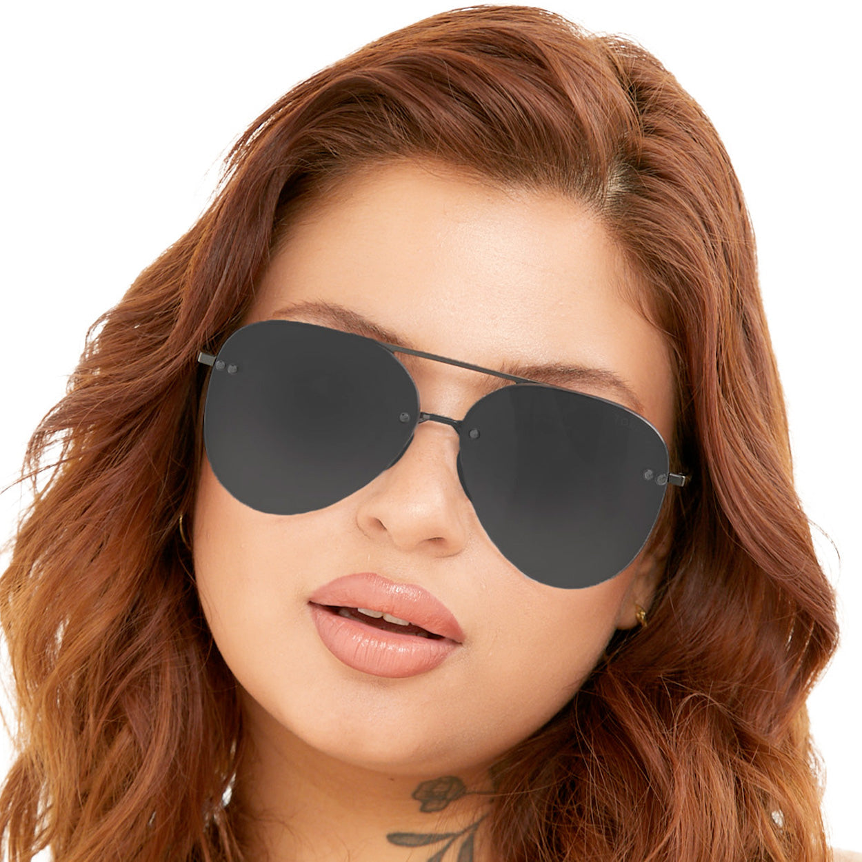 Smaller Megan 2 Jet Black- Tangle Free Aviator Sunglasses - Concordia Style Boutique