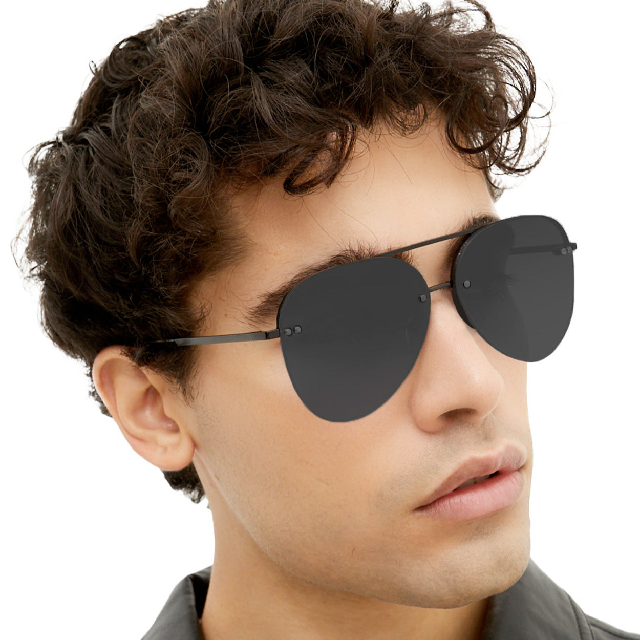 Smaller Megan 2 Jet Black- Tangle Free Aviator Sunglasses - Concordia Style Boutique
