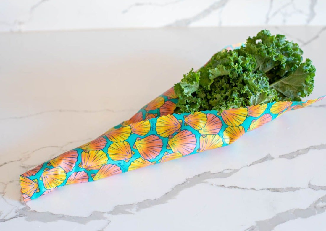 Beeswax Wrap Bulk Roll - Shells Print - Concordia Style Boutique