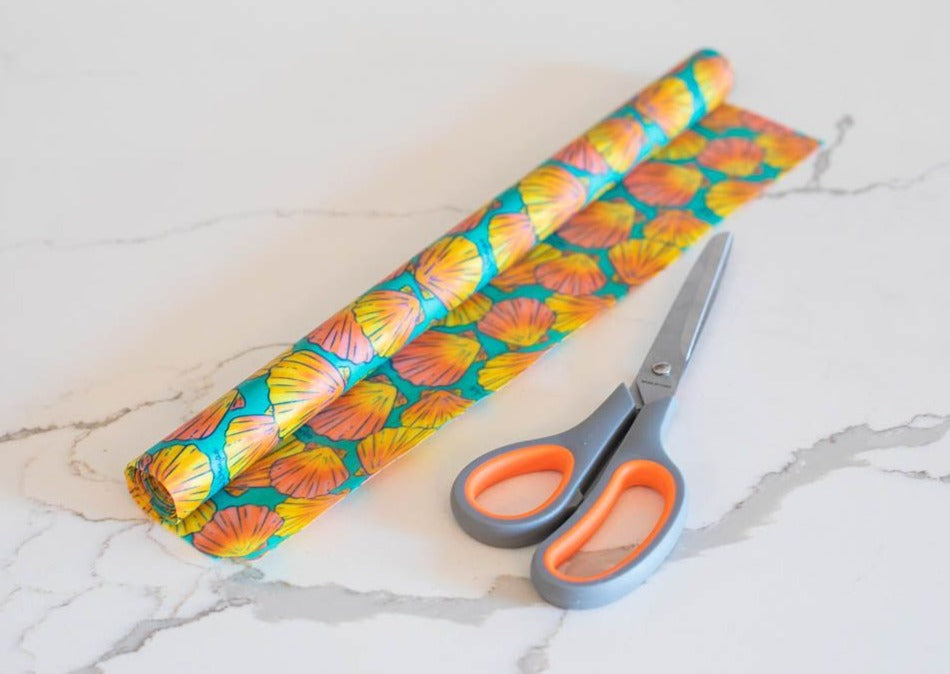 Beeswax Wrap Bulk Roll - Shells Print - Concordia Style Boutique