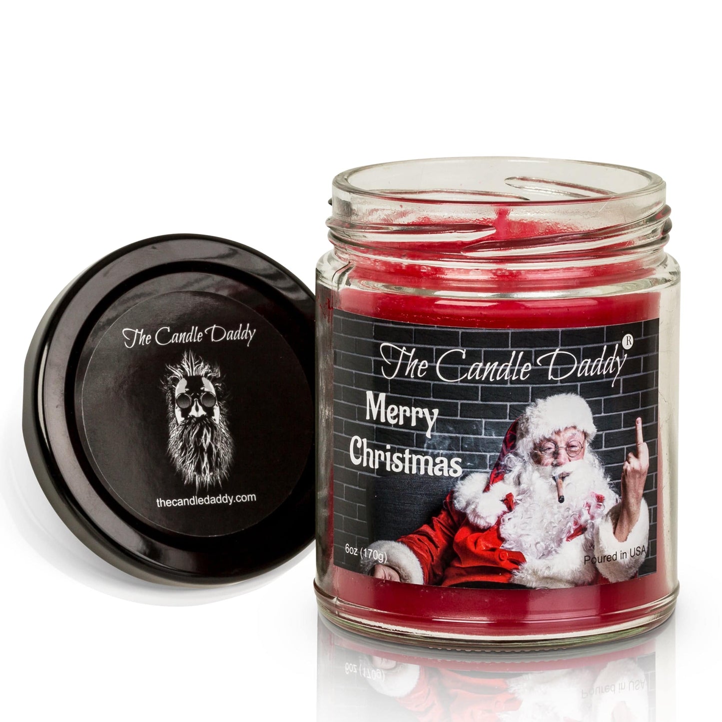Merry Christmas (Santa Bird) Holiday Candle - Funny Christmas Day Scented Candle - Funny Holiday Candle for Christmas, New Years - Long Burn Time, Holiday Fragrance, Hand Poured in USA - 6oz