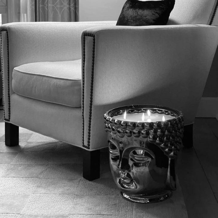 Silver Grande Buddha Candle - Concordia Style Boutique