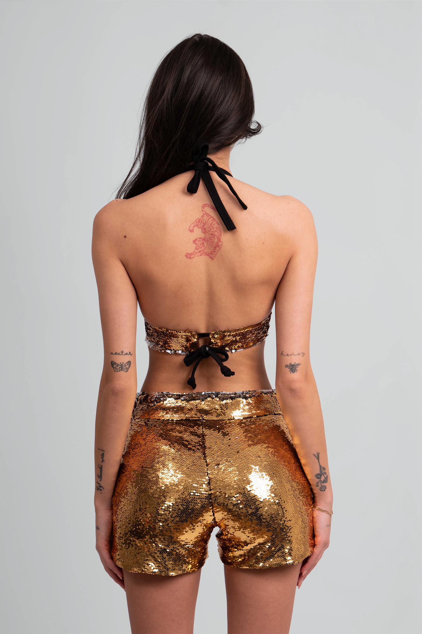 Minami Gold Sequin Bralette Top