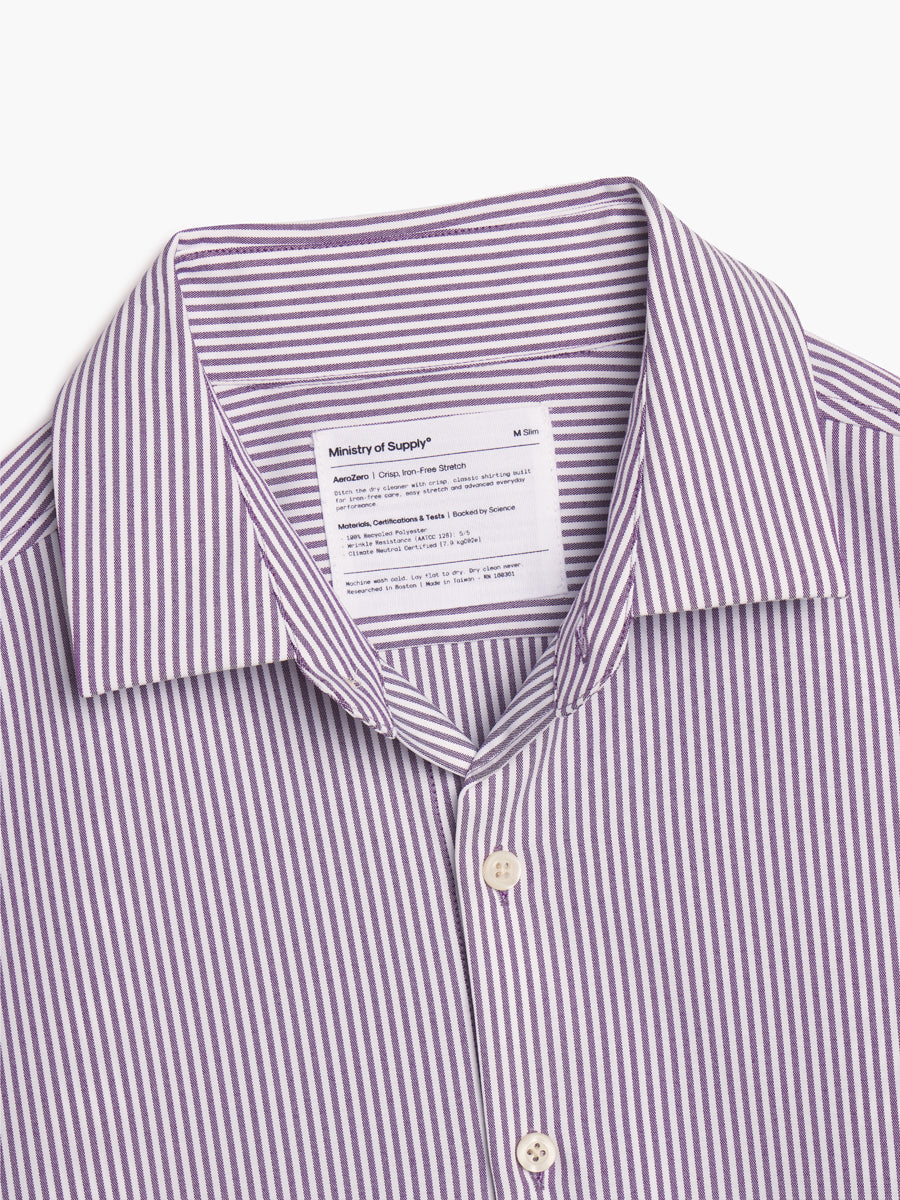 Men's AeroZero Dress Shirt - Burgundy Stripe - Concordia Style Boutique