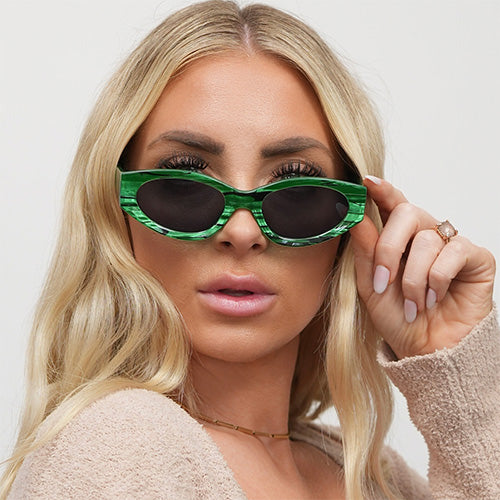 Kat x Money Moves - Green Cateye Sunglasses - Concordia Style Boutique